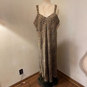 CABERNET Sleepwear LEOPARD SATIN Nightgown XL